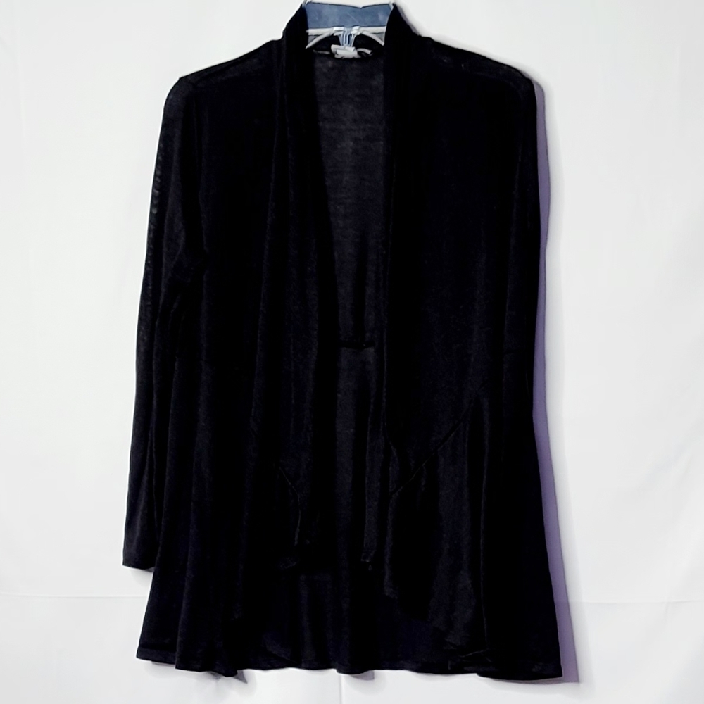 JohnPaulRichard black waterfall open cardigan sz S